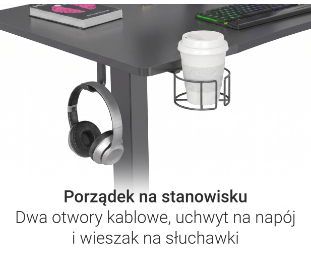 SILVER MONKEY Biurko elektryczne ED-140 carbon SMM028 - 1162665 - zdjęcie 7